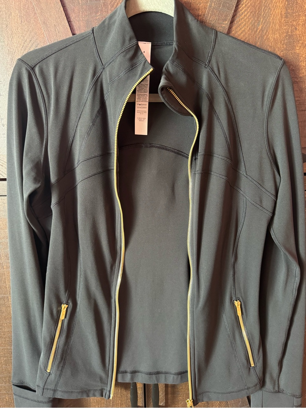 Lululemon Define Jacket Nulu Black with Gold Zippers